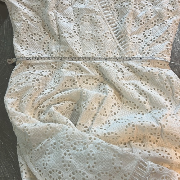 Ted Baker White Long Sleeve Lace Mini Dress - Picture 8 of 13